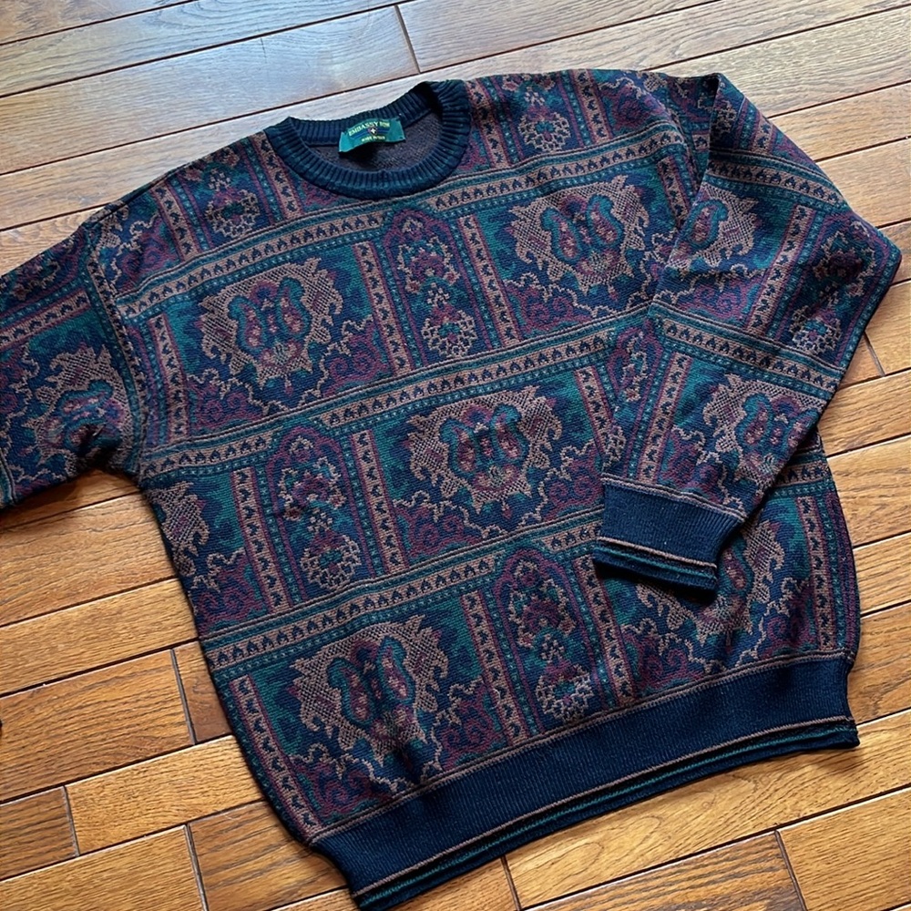 Embassy Row Multicolor Italian Wool Sweater X-Xl - image 4